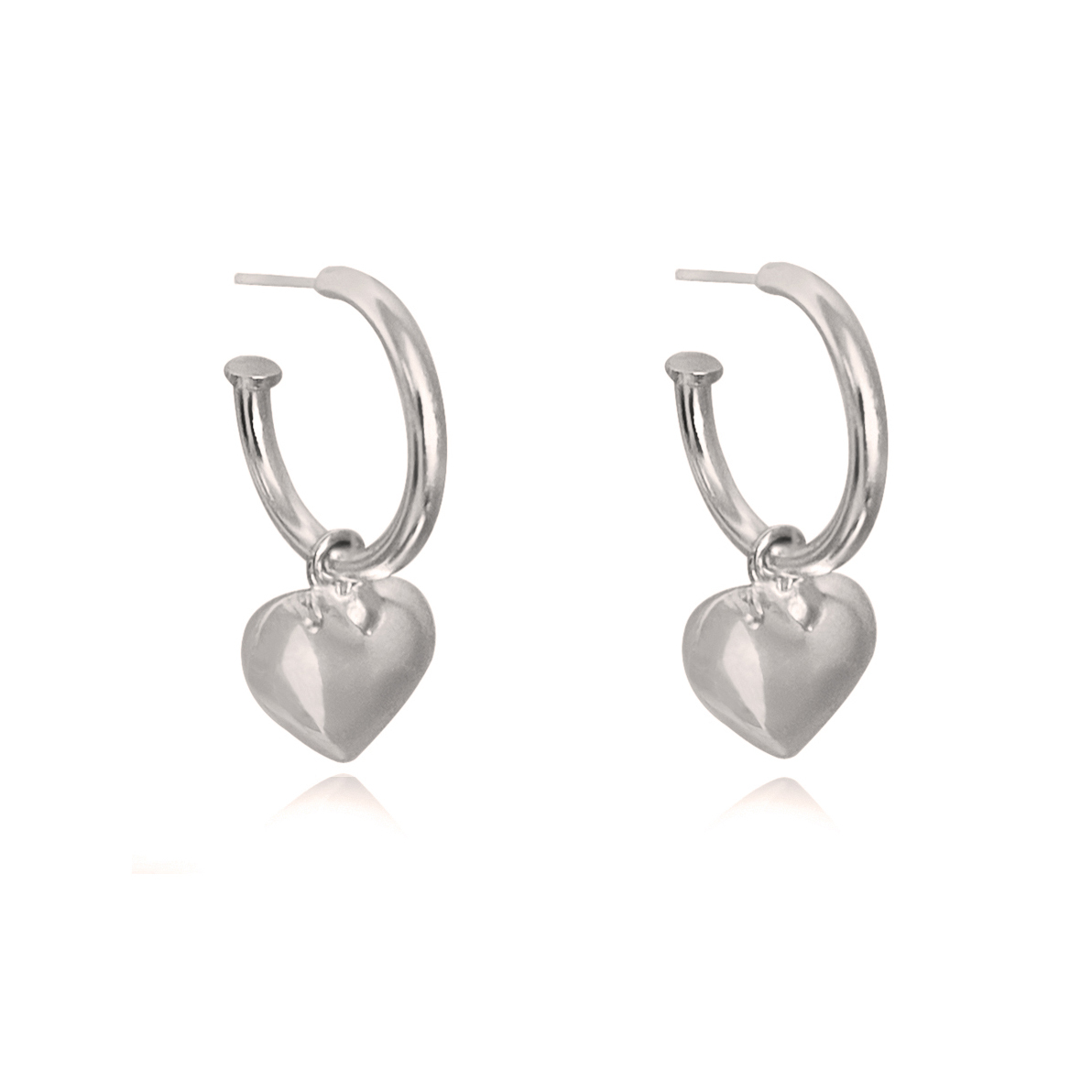 Lavin Classic Love Heart Drop Earrings (Silver) - Culturesse