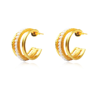 Bijoux 24K Gold Trio Hoop Earrings - Culturesse